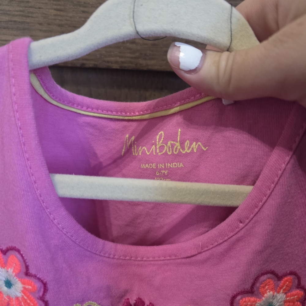 Mini Boden Pink and Green Floral Dress - Picture 3 of 3